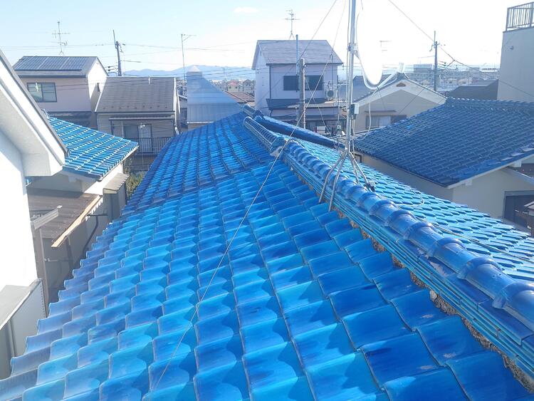 大阪府堺市　瓦屋根からスーパーガルテクトに葺替工事(張替え)